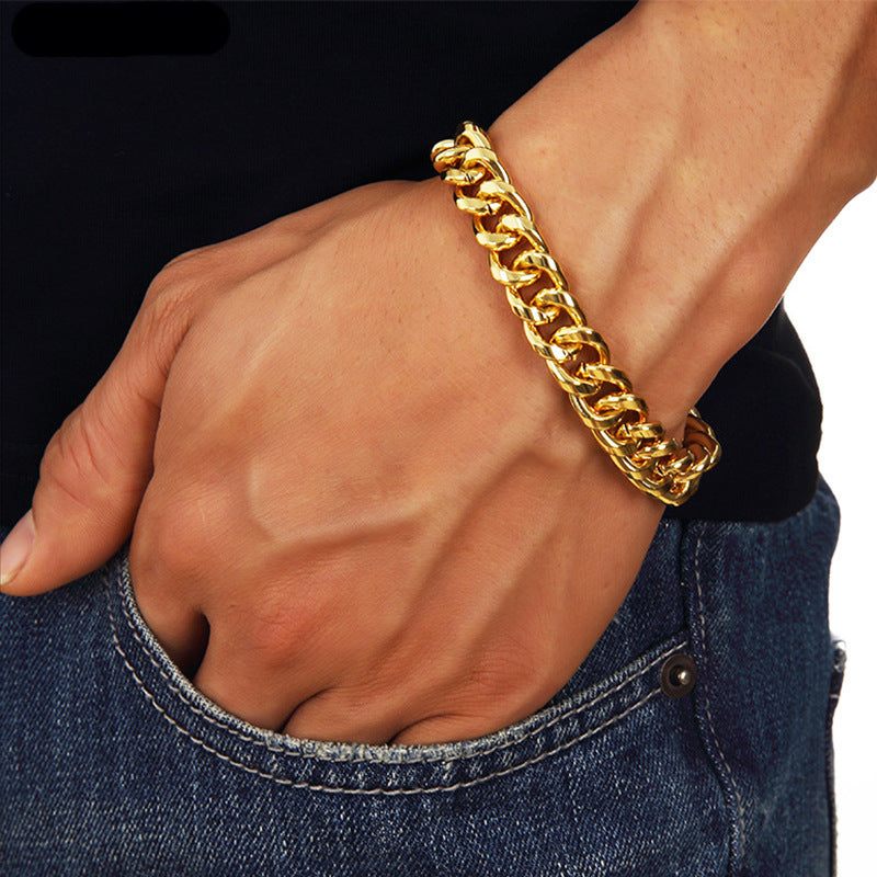 Wholesale Smooth Shiny 18K Gold Bracelet